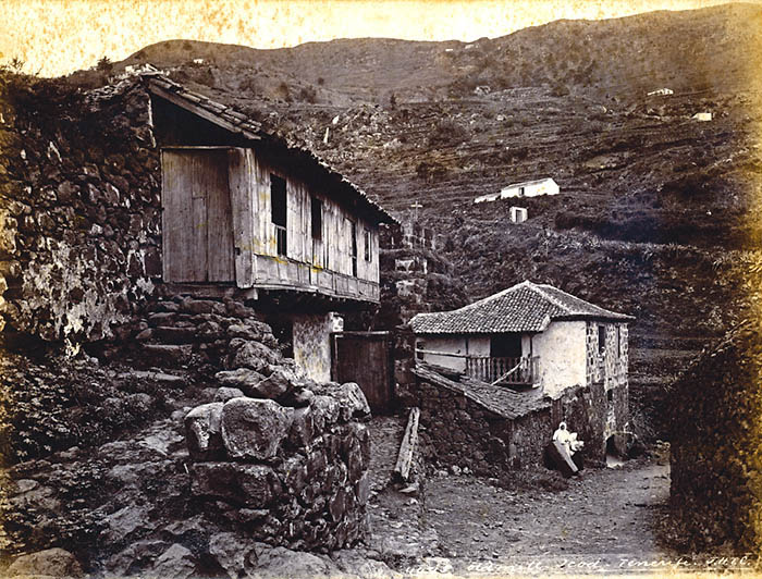 Viviendas y molino de agua en Icod, Tenerife.