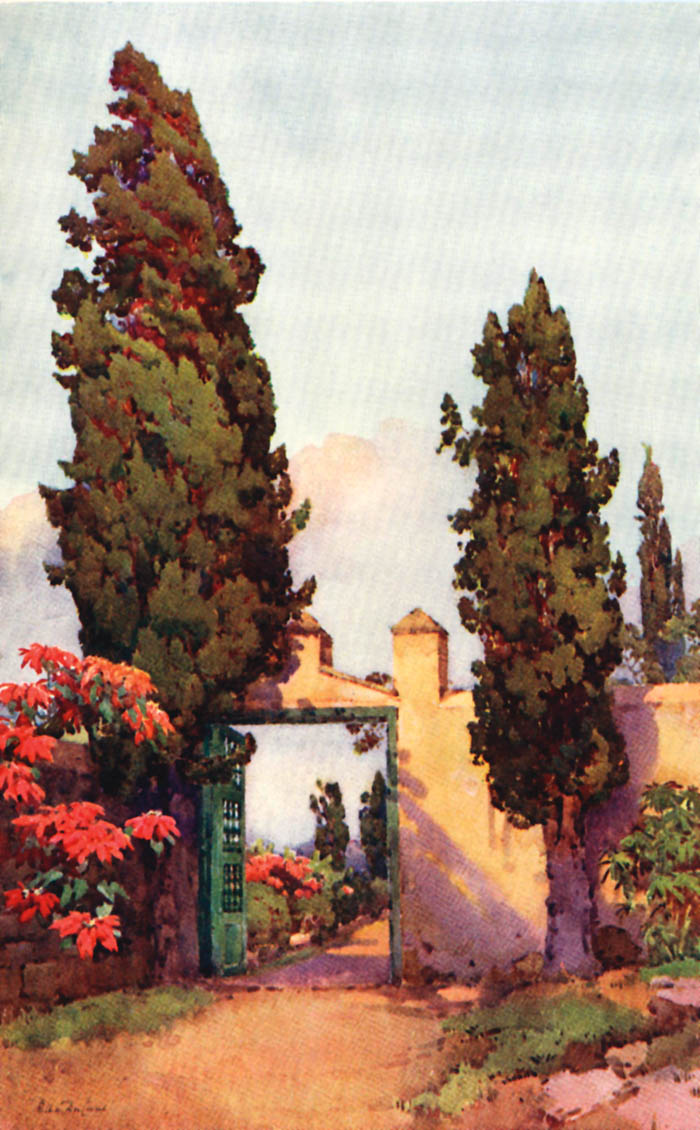 An old gateway. Acuarela de Ella du Cane