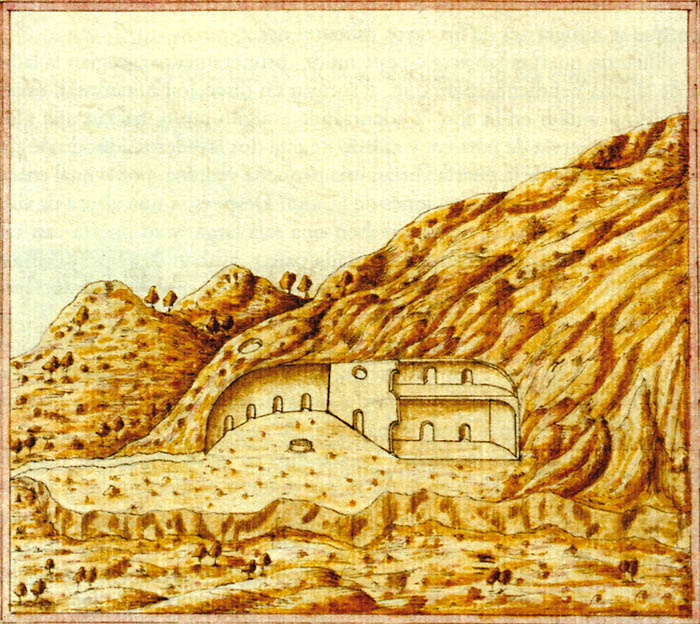 Casas de indígenas canarios. En Descripción e historia del reino de las Islas Canarias antes afortunadas con el parecer de sus fortificaciones. Leonardo Torriani, 1592.