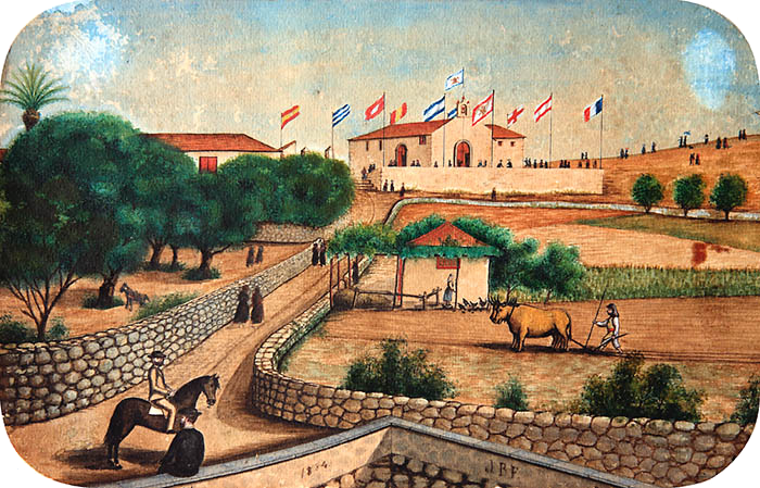 Acuarela de Juan Bautista Fierro van de Walle. Archivo General de La Palma