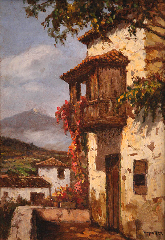 Balcón. Manuel López Ruiz. Óleo sobre lienzo