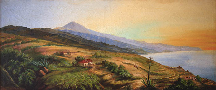 Paisaje del norte de Tenerife desde Tacoronte, 1897. Gumersindo Robaina