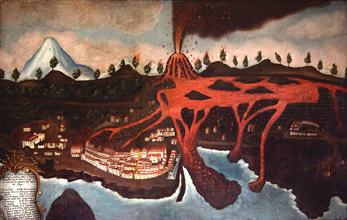 Erupción del volcán de Garachico en 1706. Autor anónimo