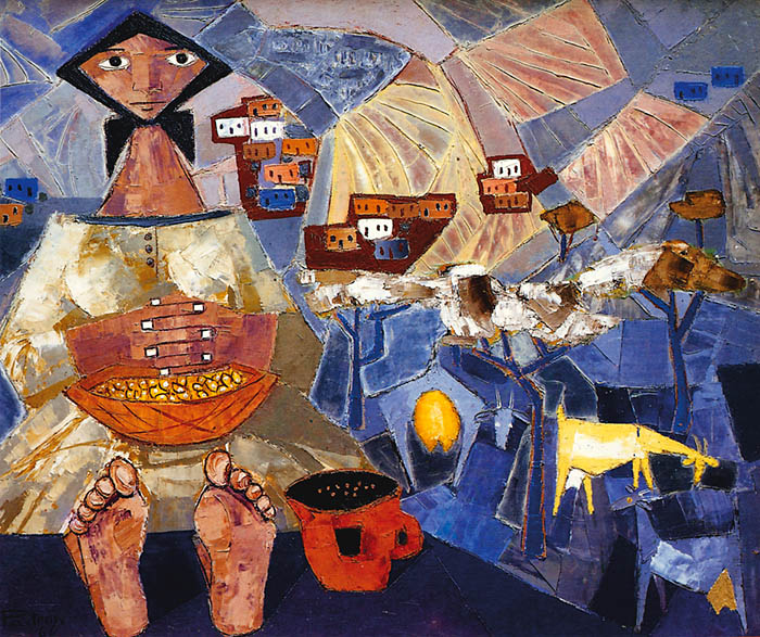 Campesina. Antonio Padrón, 1966. Óleo sobre tabla
