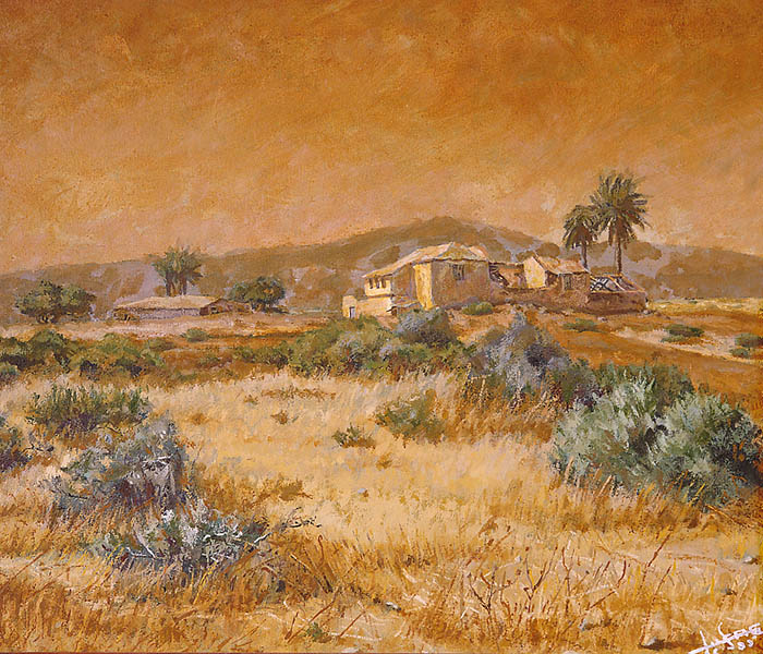 Casa Rugama. Fuerteventura. Lucas de Saá. Óleo sobre lienzo.