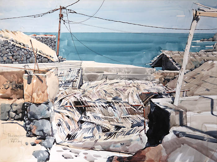 Pozo de las Calcosas / El Hierro, 2007. Lambert Van Bommel. Acuarela.